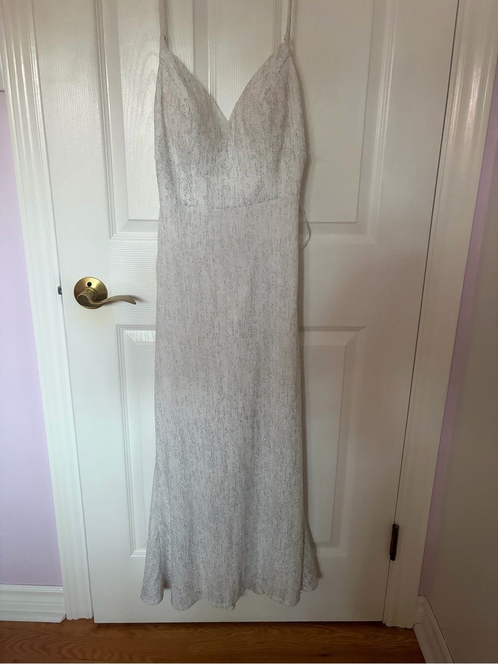 City Studio Silver Sparkle Strapless Slip Dress